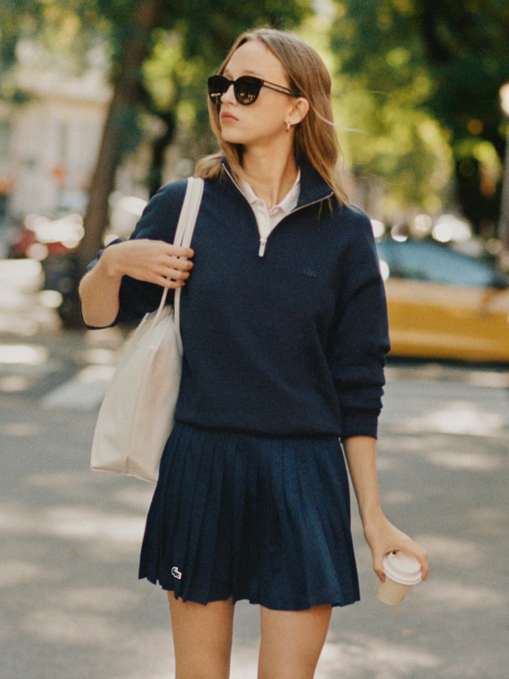 LACOSTE Navy Ultra Dry Tennis Heritage Pleated Lined Skirt
